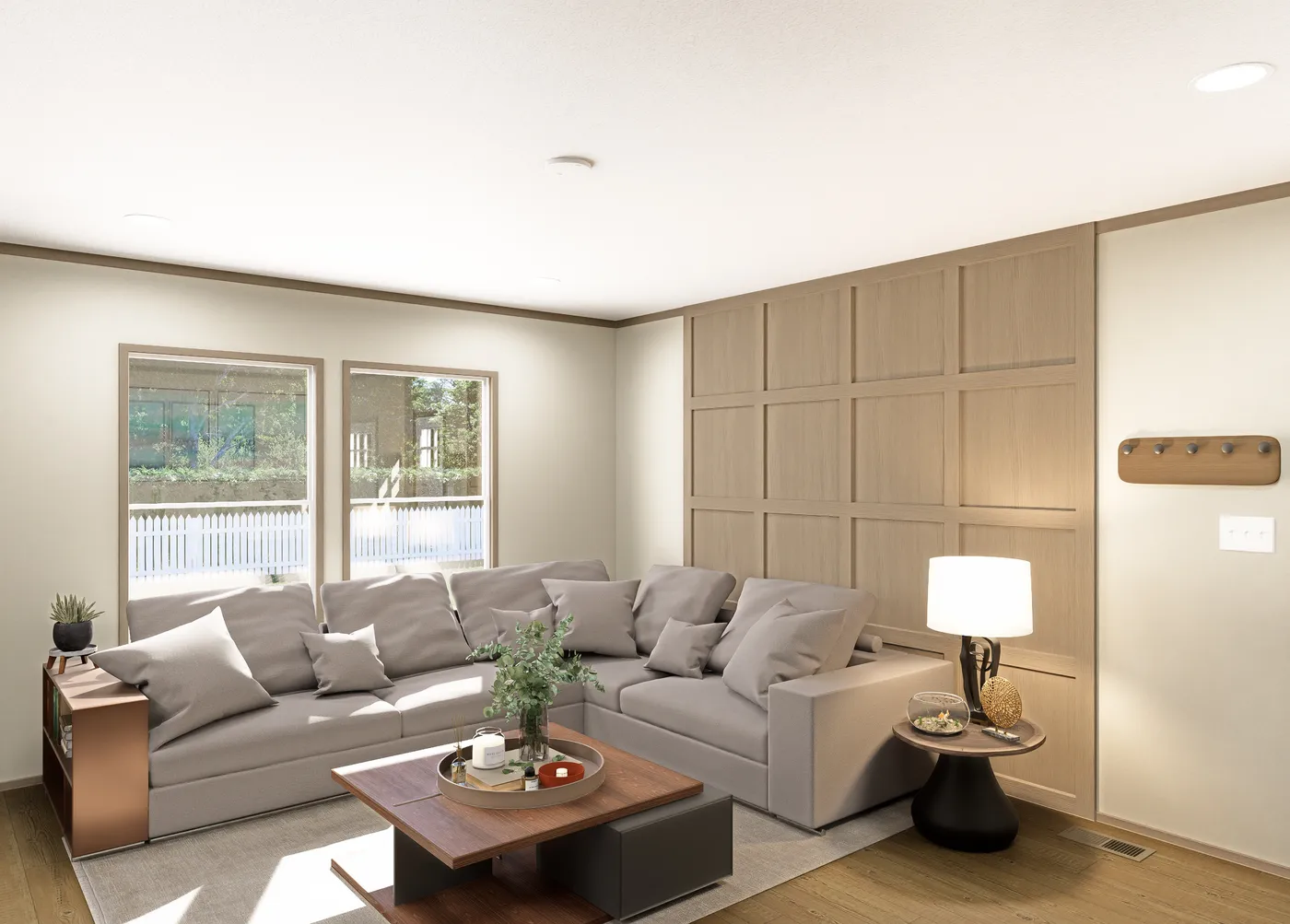 The COOK Living Room. This Manufactured Mobile Home features 3 bedrooms and 2 baths.