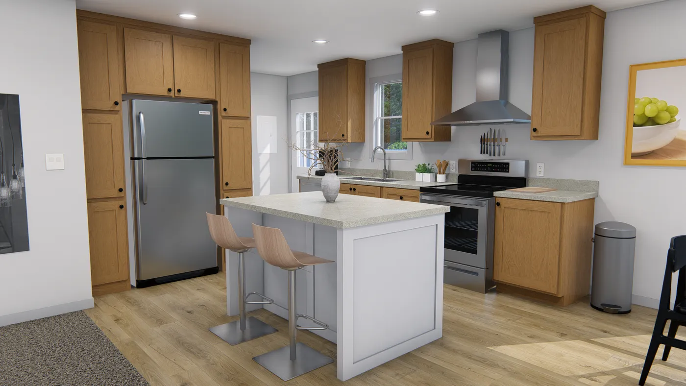 The TEM2452-3A AFRICA Kitchen. This Manufactured Mobile Home features 3 bedrooms and 2 baths.