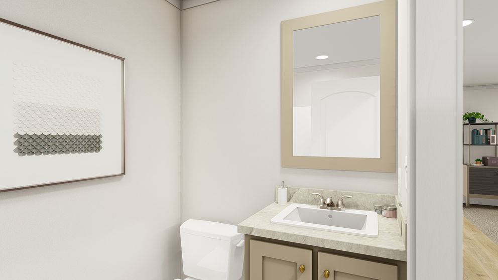 The LIMELIGHT Guest Bathroom. This Manufactured Mobile Home features 3 bedrooms and 2 baths.