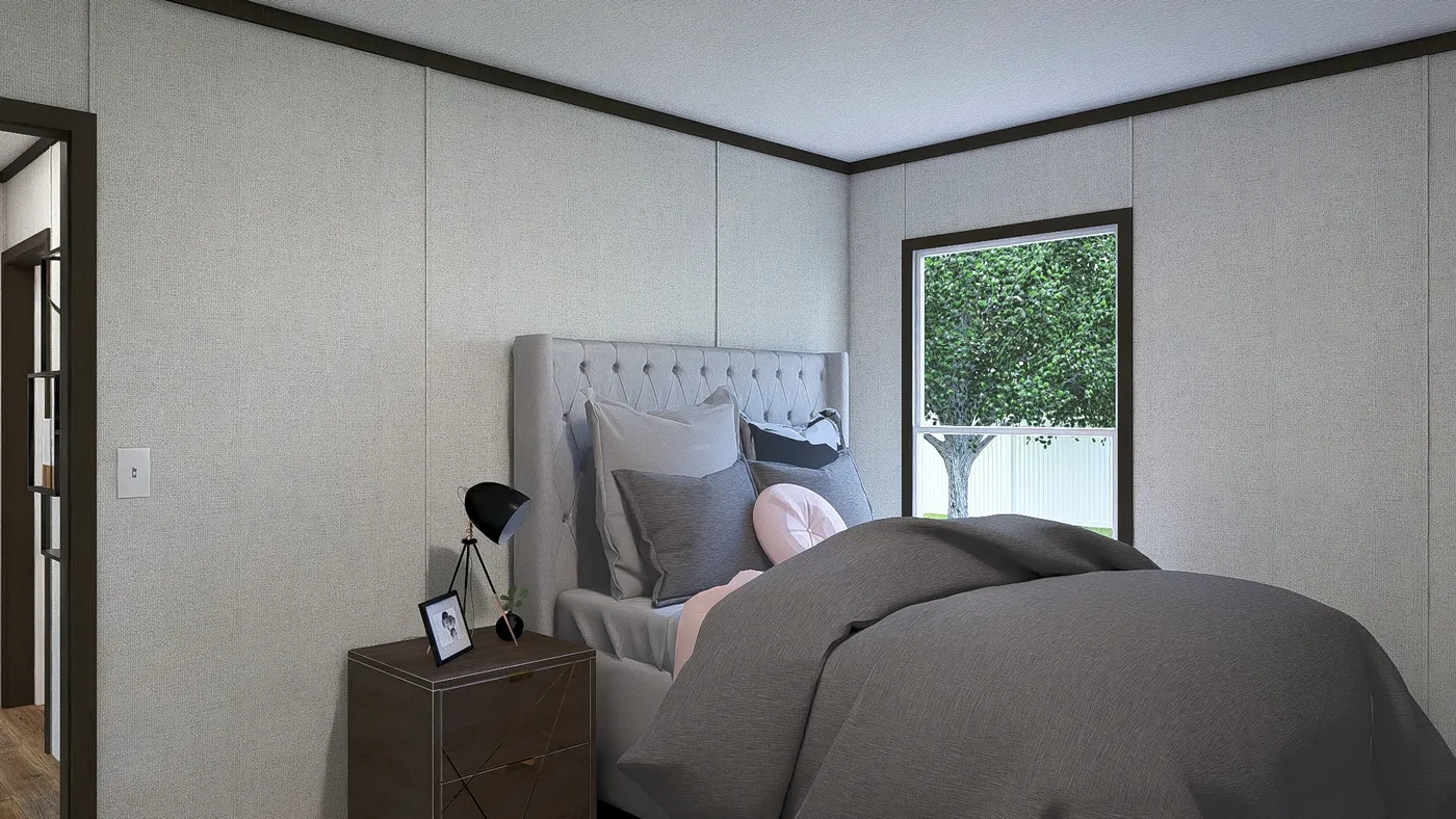 The AMBITION Guest Bedroom. This Manufactured Mobile Home features 4 bedrooms and 2 baths.
