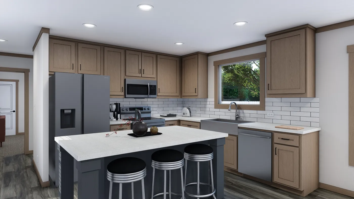 The LIBBY Kitchen. This Manufactured Mobile Home features 3 bedrooms and 2 baths.