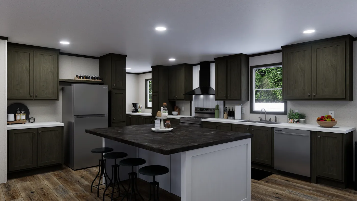 The VENTURE Kitchen. This Manufactured Mobile Home features 4 bedrooms and 2 baths.