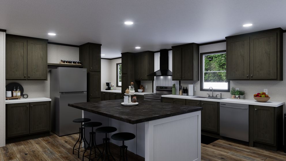 The VENTURE Kitchen. This Manufactured Mobile Home features 4 bedrooms and 2 baths.