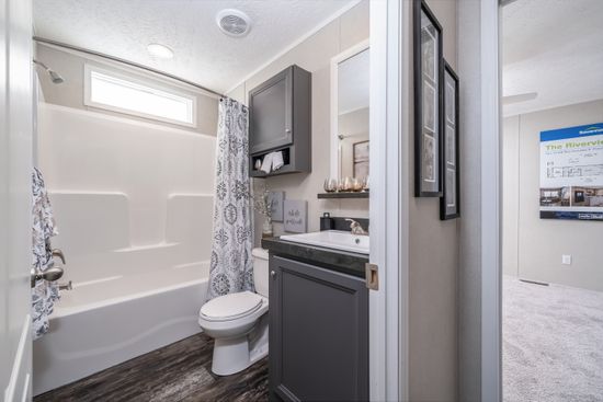 The RIVERVIEW Exterior. This Manufactured Mobile Home features 2 bedrooms and 2 baths.