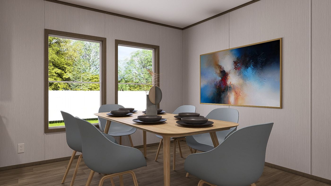 The CROCKETT Dining Room. This Manufactured Mobile Home features 3 bedrooms and 2 baths.