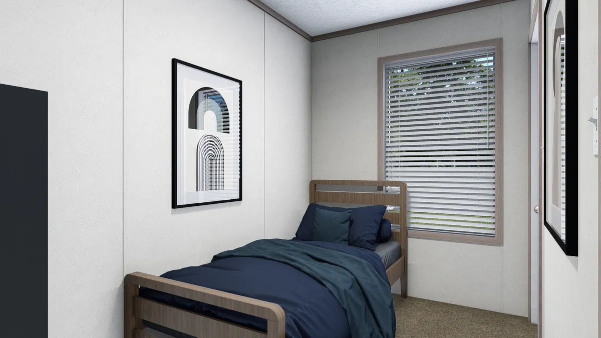 The 4814-4790 THE PULSE Guest Bedroom. This Manufactured Mobile Home features 2 bedrooms and 1 bath.