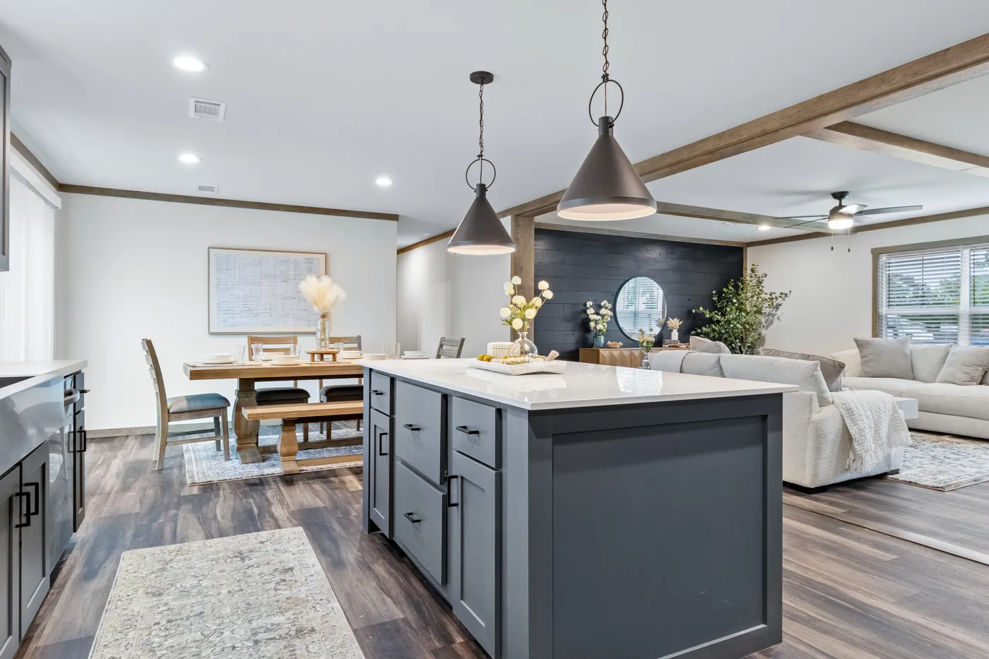 The EVERETT ELITE Kitchen. This Manufactured Mobile Home features 4 bedrooms and 3 baths.