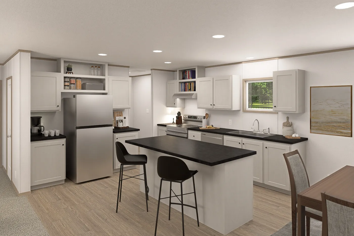 The THE EAGLE 48 Kitchen. This Manufactured Mobile Home features 3 bedrooms and 2 baths.