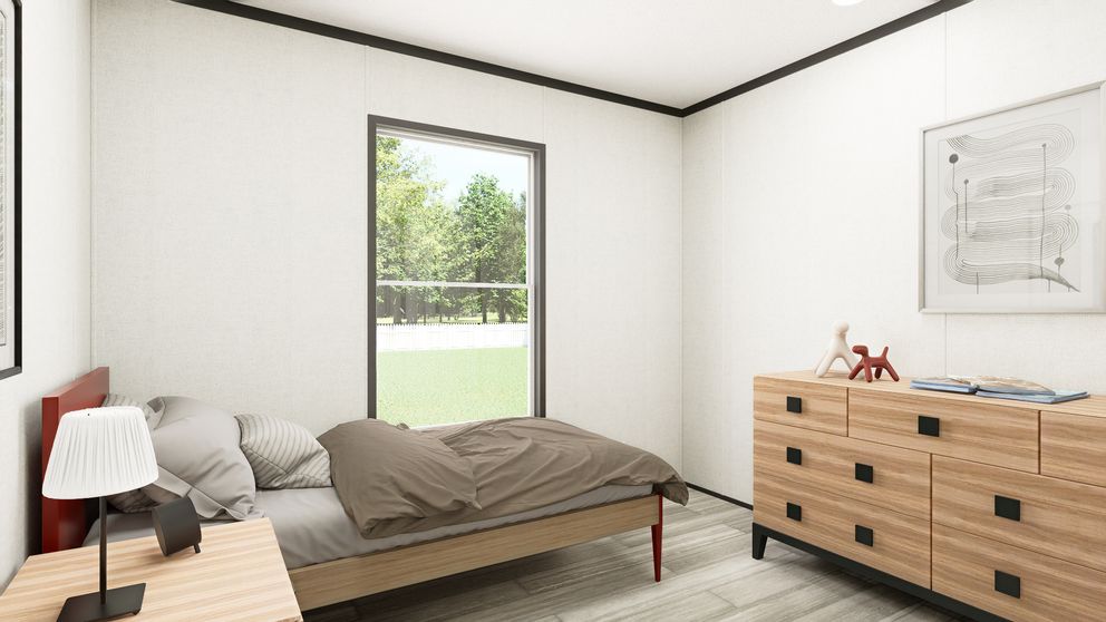 The THE MOUNTAINEER 56 Bedroom. This Manufactured Mobile Home features 3 bedrooms and 2 baths.