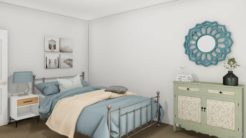 The TU3068A Guest Bedroom. This Manufactured Mobile Home features 4 bedrooms and 2 baths.