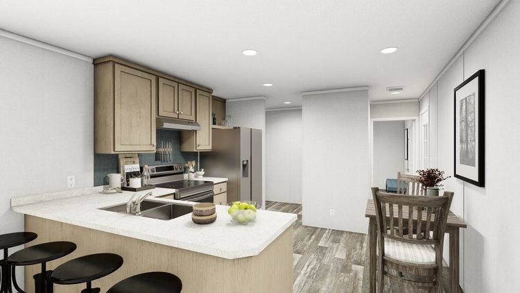 The TOPAZ Kitchen. This Manufactured Mobile Home features 3 bedrooms and 2 baths.