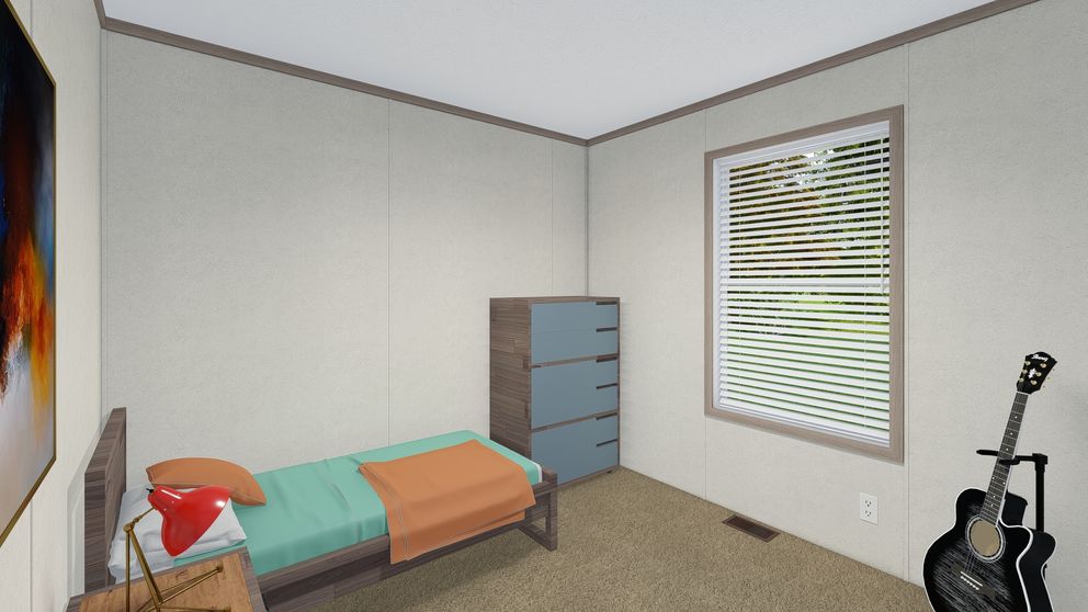 The 6028-E788 THE PULSE Guest Bedroom. This Manufactured Mobile Home features 4 bedrooms and 2 baths.