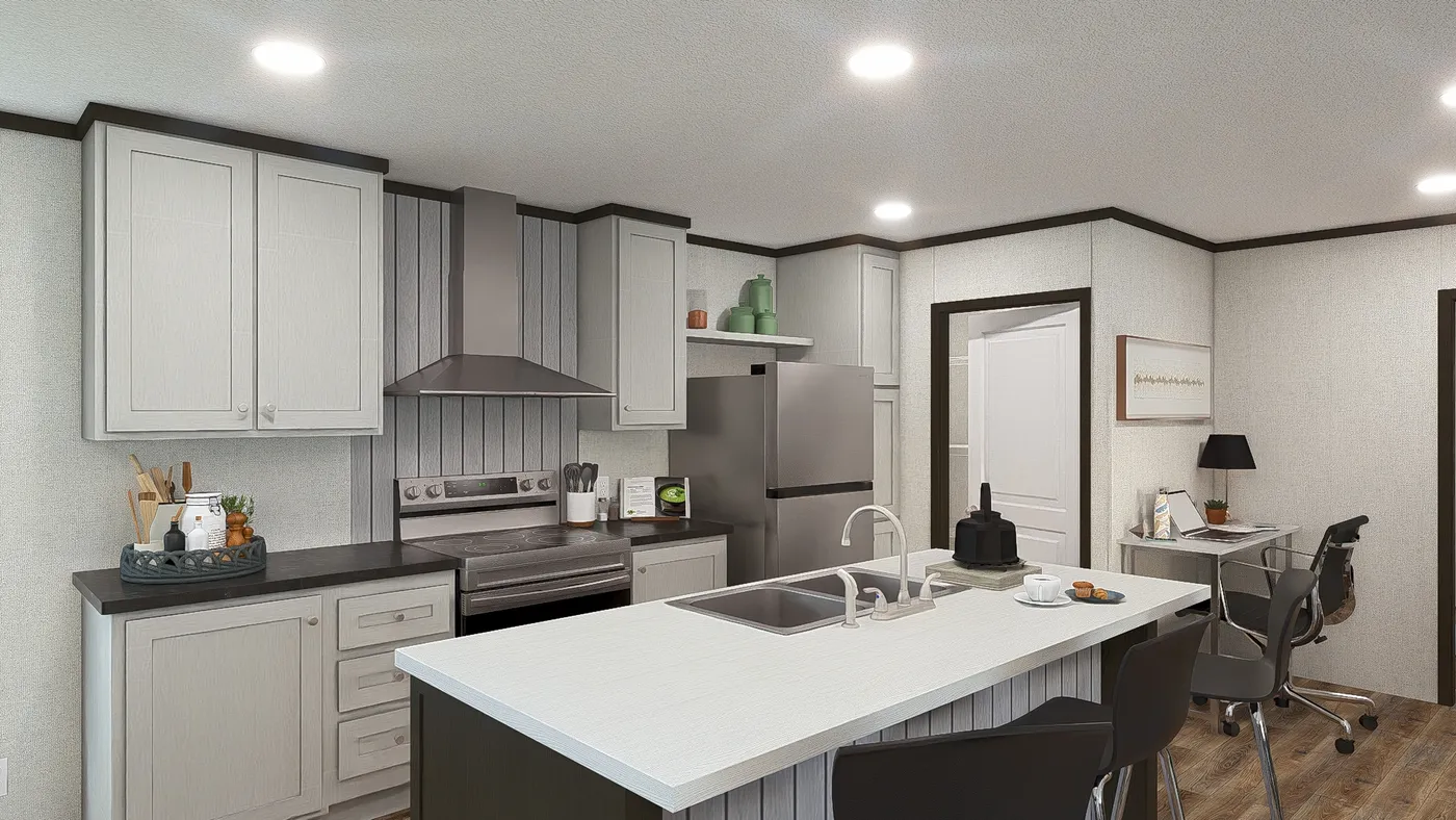 The GLIMPSE Kitchen. This Manufactured Mobile Home features 3 bedrooms and 2 baths.