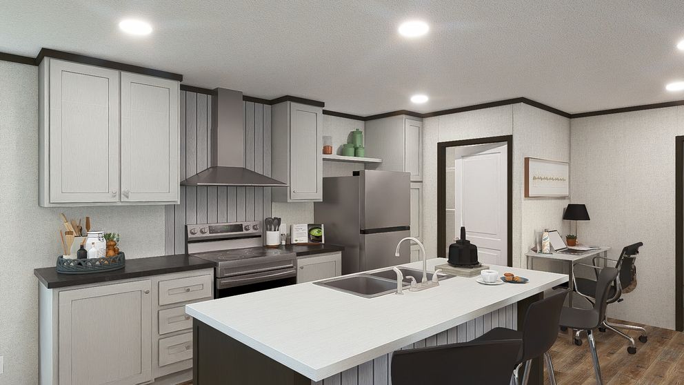 The GLIMPSE Kitchen. This Manufactured Mobile Home features 3 bedrooms and 2 baths.