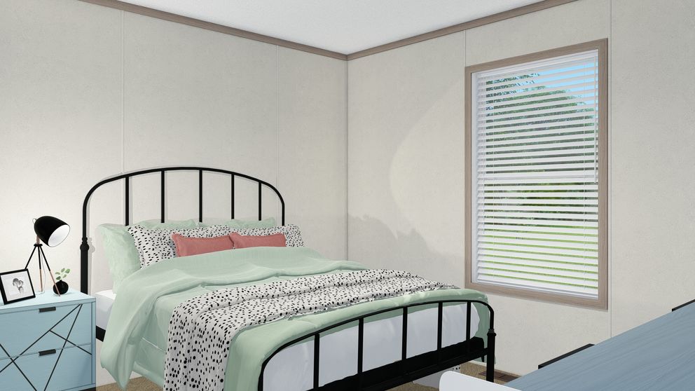 The 5628-E786 THE PULSE Bedroom. This Manufactured Mobile Home features 3 bedrooms and 2 baths.