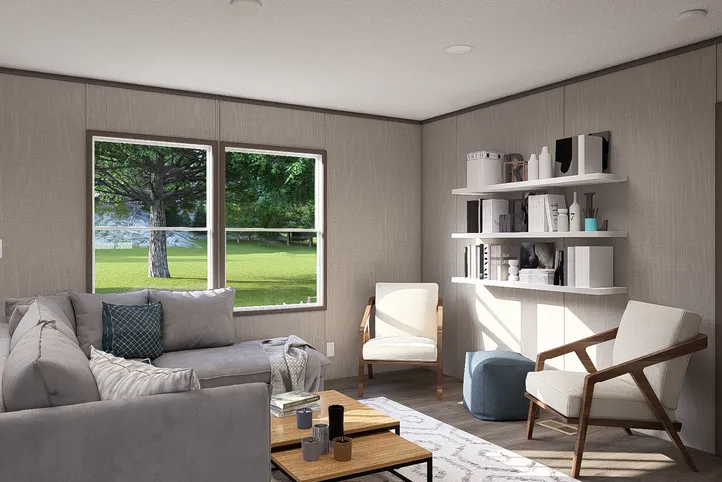 The ULTRA PRO 4 BR 28X68 Living Room. This Manufactured Mobile Home features 4 bedrooms and 2 baths.