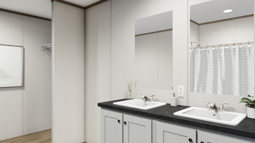 The VISTA Primary Bathroom. This Manufactured Mobile Home features 3 bedrooms and 2 baths.