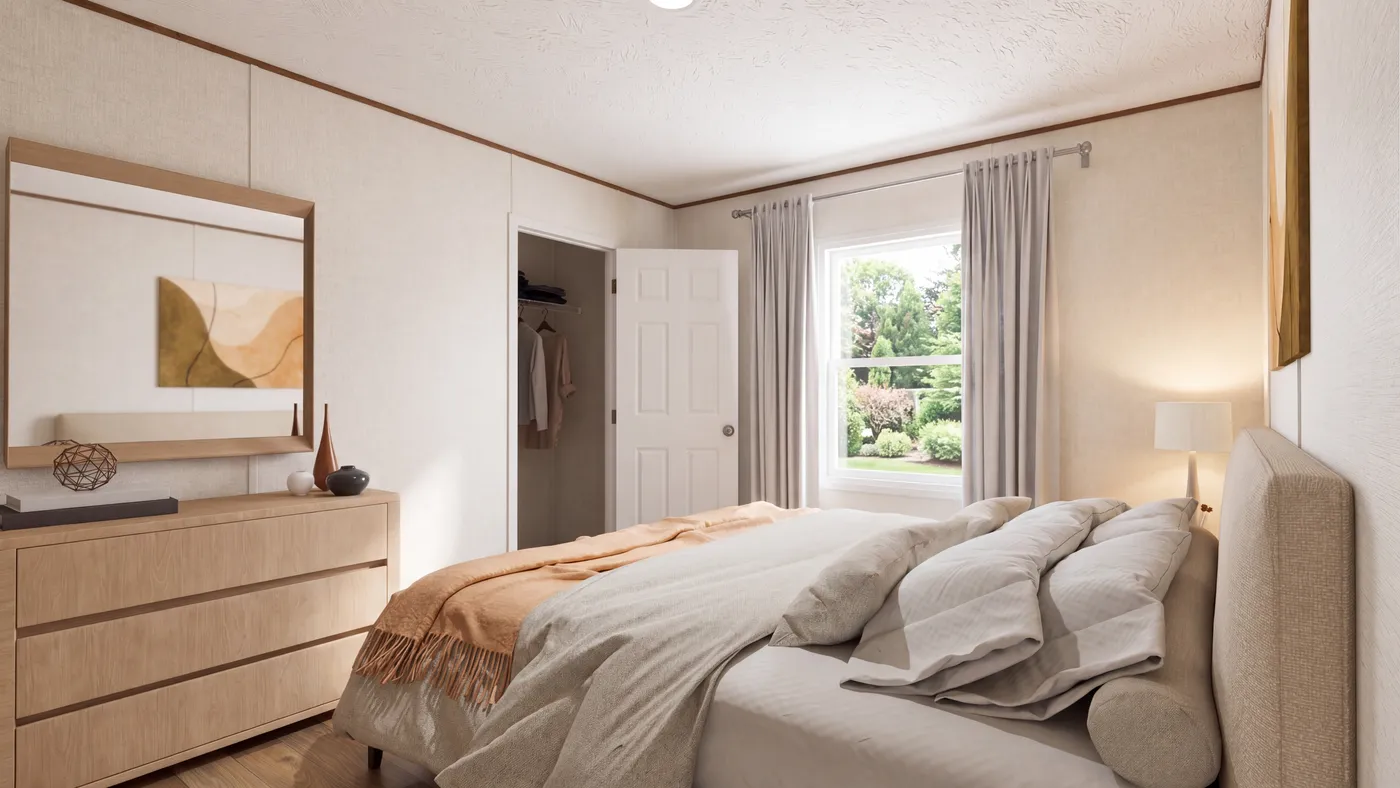 The SYCAMORE Bedroom. This Manufactured Mobile Home features 4 bedrooms and 2 baths.