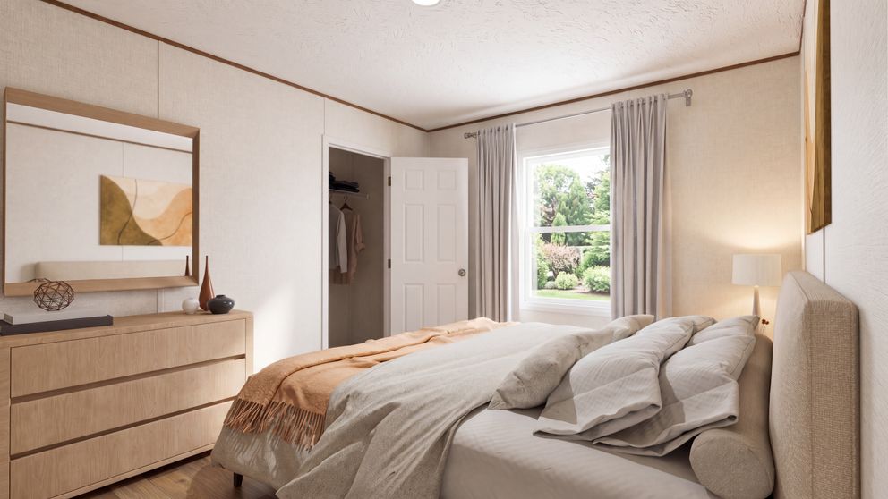 The SYCAMORE Bedroom. This Manufactured Mobile Home features 4 bedrooms and 2 baths.