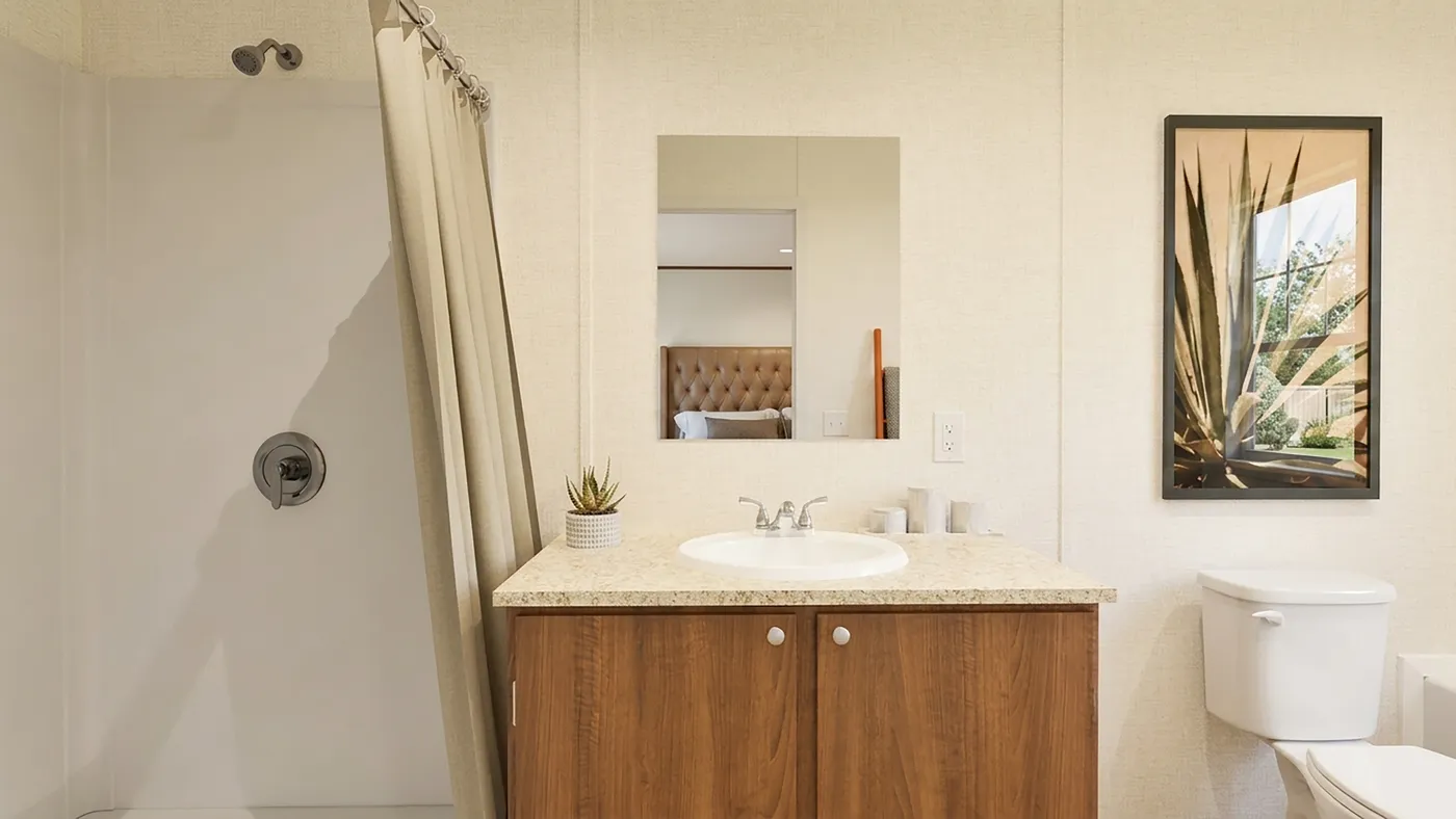 The ASPEN Primary Bathroom. This Manufactured Mobile Home features 3 bedrooms and 2 baths.