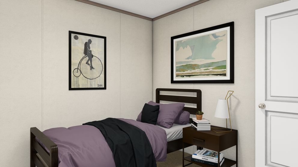 The 4428-E781 THE PULSE Guest Bedroom. This Manufactured Mobile Home features 3 bedrooms and 2 baths.