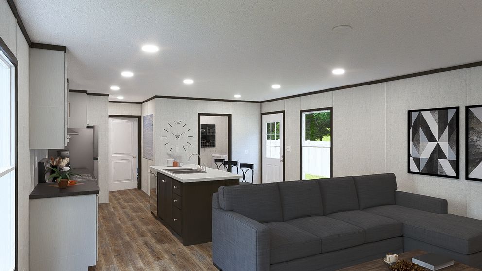 The COLOSSAL Living Room. This Manufactured Mobile Home features 3 bedrooms and 2 baths.