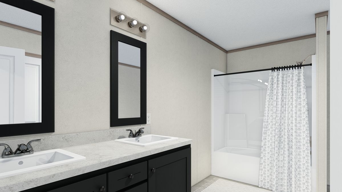 The 4828-5783 THE PULSE Primary Bathroom. This Manufactured Mobile Home features 3 bedrooms and 2 baths.