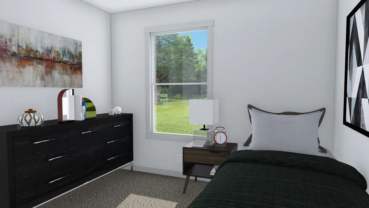 The RISING SUN Guest Bedroom. This Manufactured Mobile Home features 2 bedrooms and 2 baths.