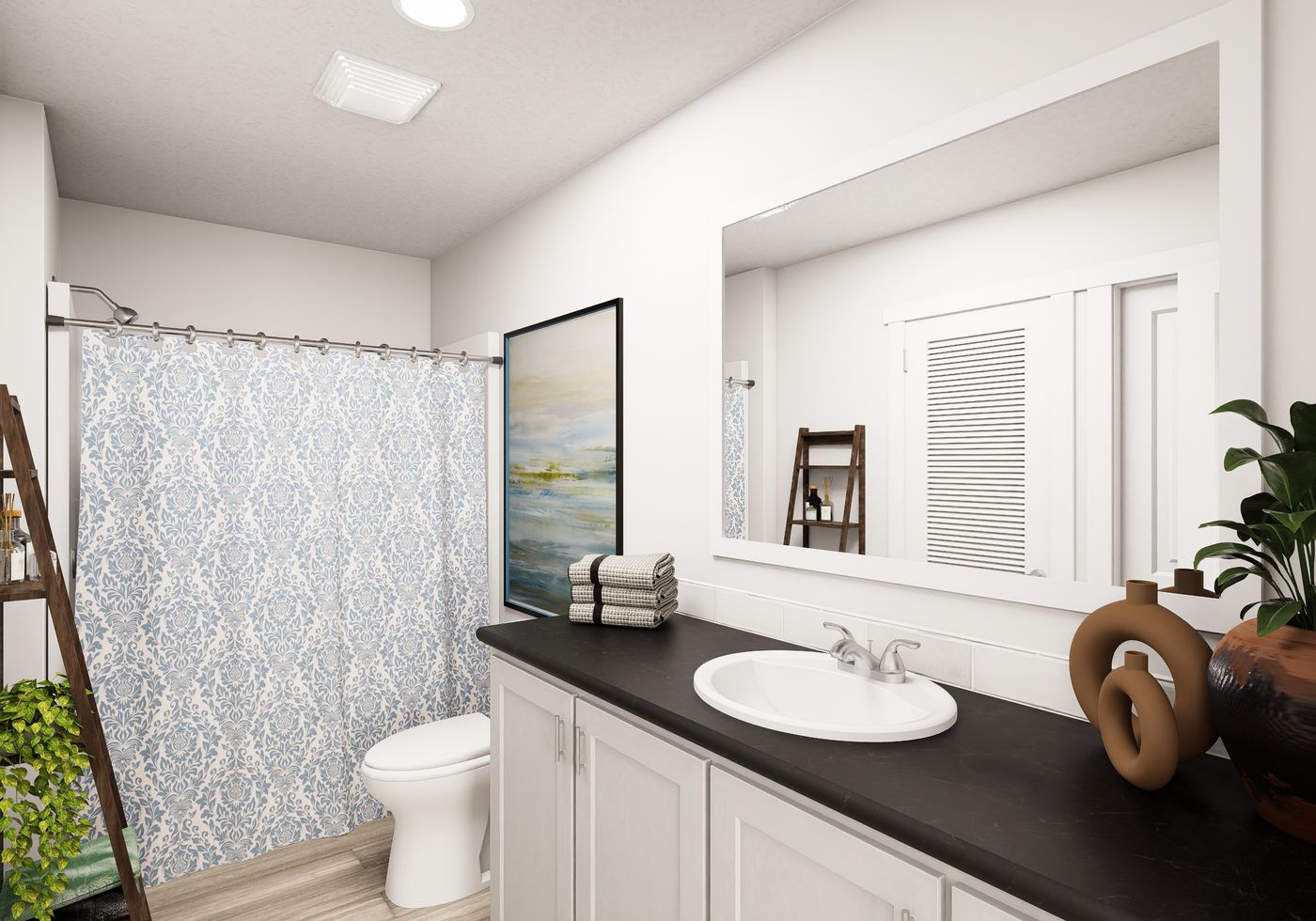 The RIGHT CHOICE 108 Primary Bathroom. This Manufactured Mobile Home features 3 bedrooms and 2 baths.