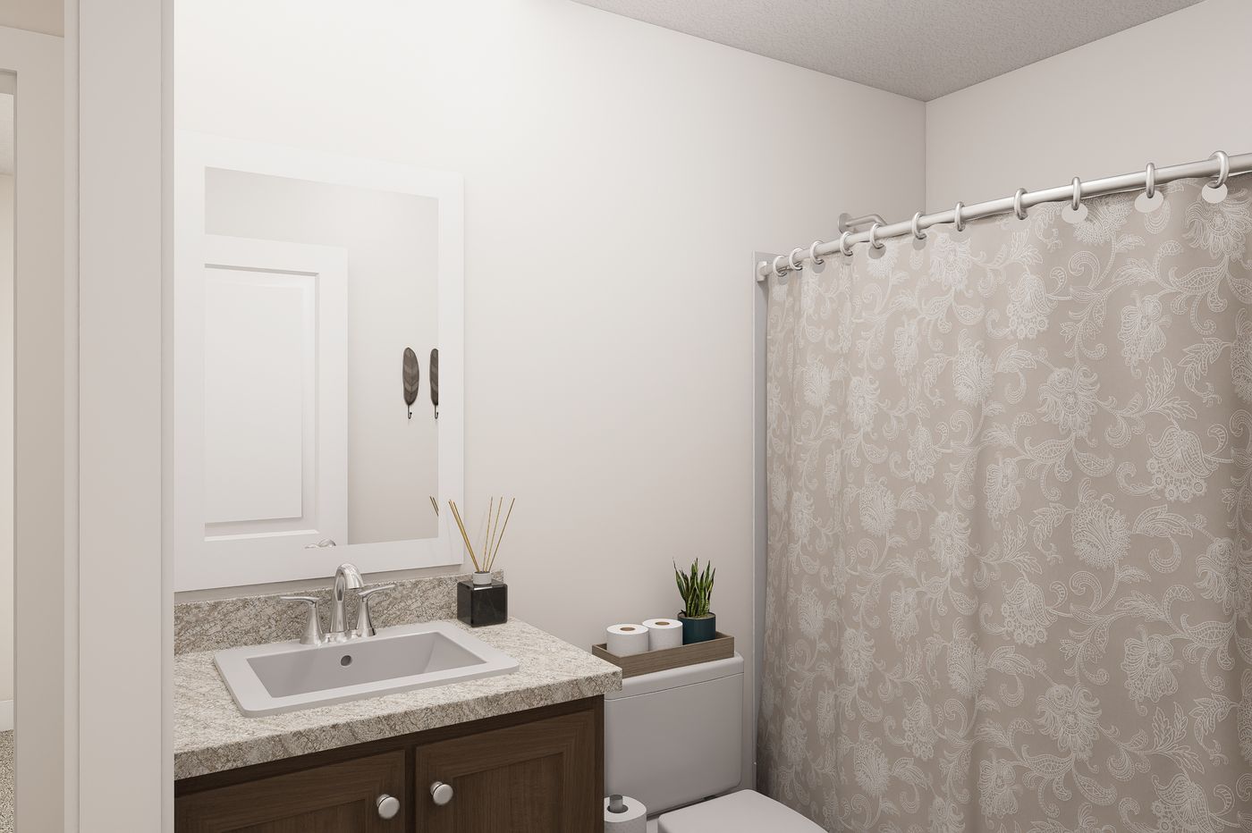 The 6616-SW022 Guest Bathroom. This Manufactured Mobile Home features 3 bedrooms and 2 baths.