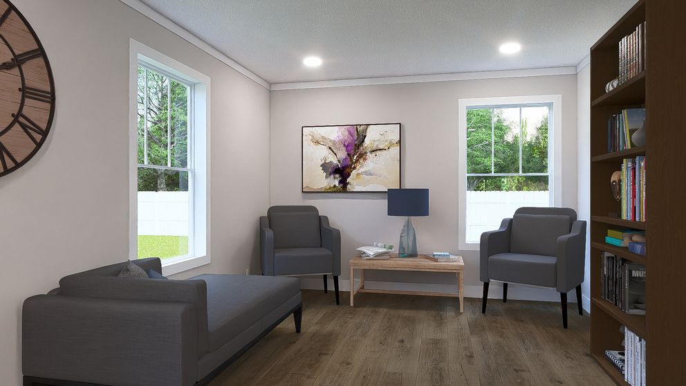 The MY GIRL Family Room. This Manufactured Mobile Home features 3 bedrooms and 2 baths.