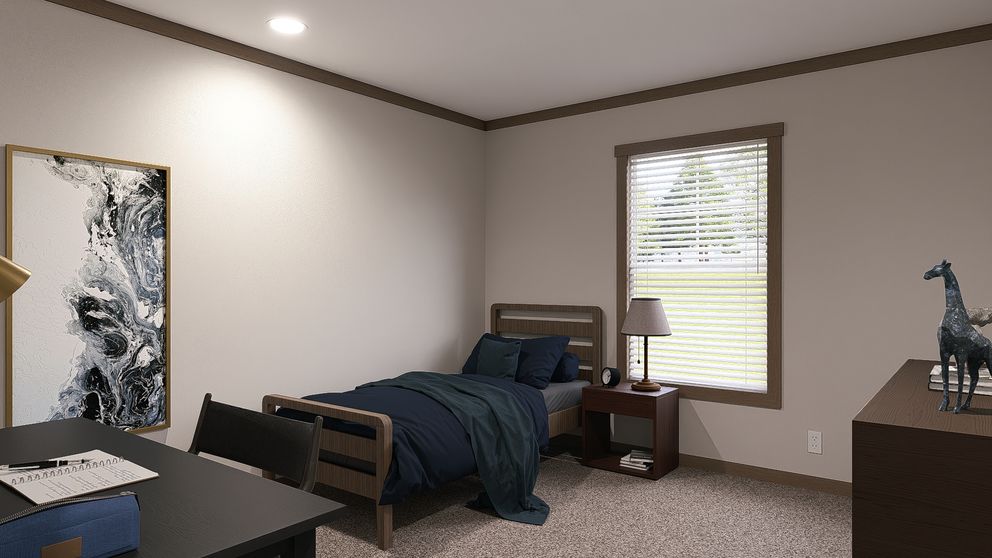 The NELLIE Guest Bedroom. This Manufactured Mobile Home features 4 bedrooms and 2 baths.