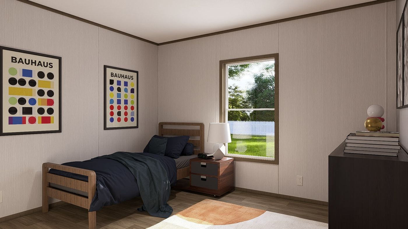 The CROCKETT Bedroom. This Manufactured Mobile Home features 3 bedrooms and 2 baths.