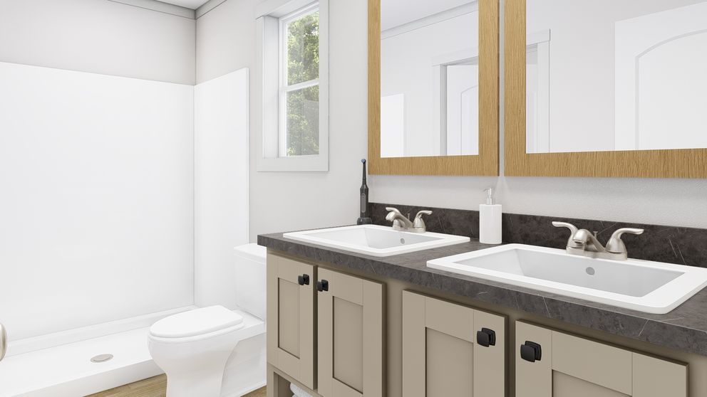 The RISING SUN Primary Bathroom. This Manufactured Mobile Home features 2 bedrooms and 2 baths.