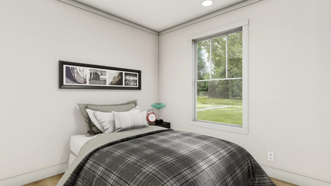 The IMAGINE Guest Bedroom. This Manufactured Mobile Home features 1 bedroom and 1 bath.