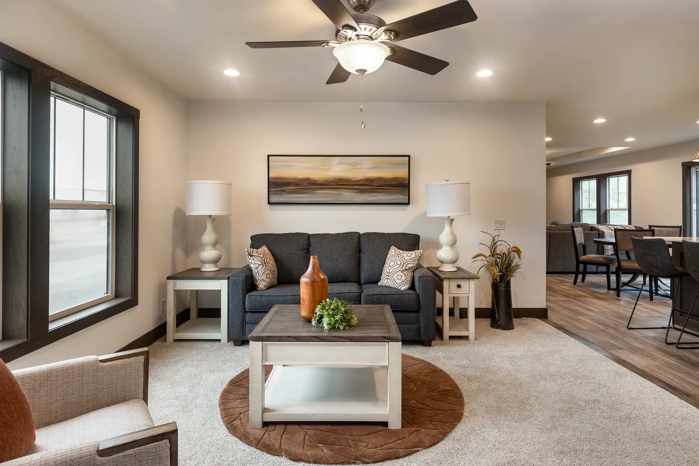 The LEGEND 78 Living Room. This Manufactured Mobile Home features 3 bedrooms and 2 baths.