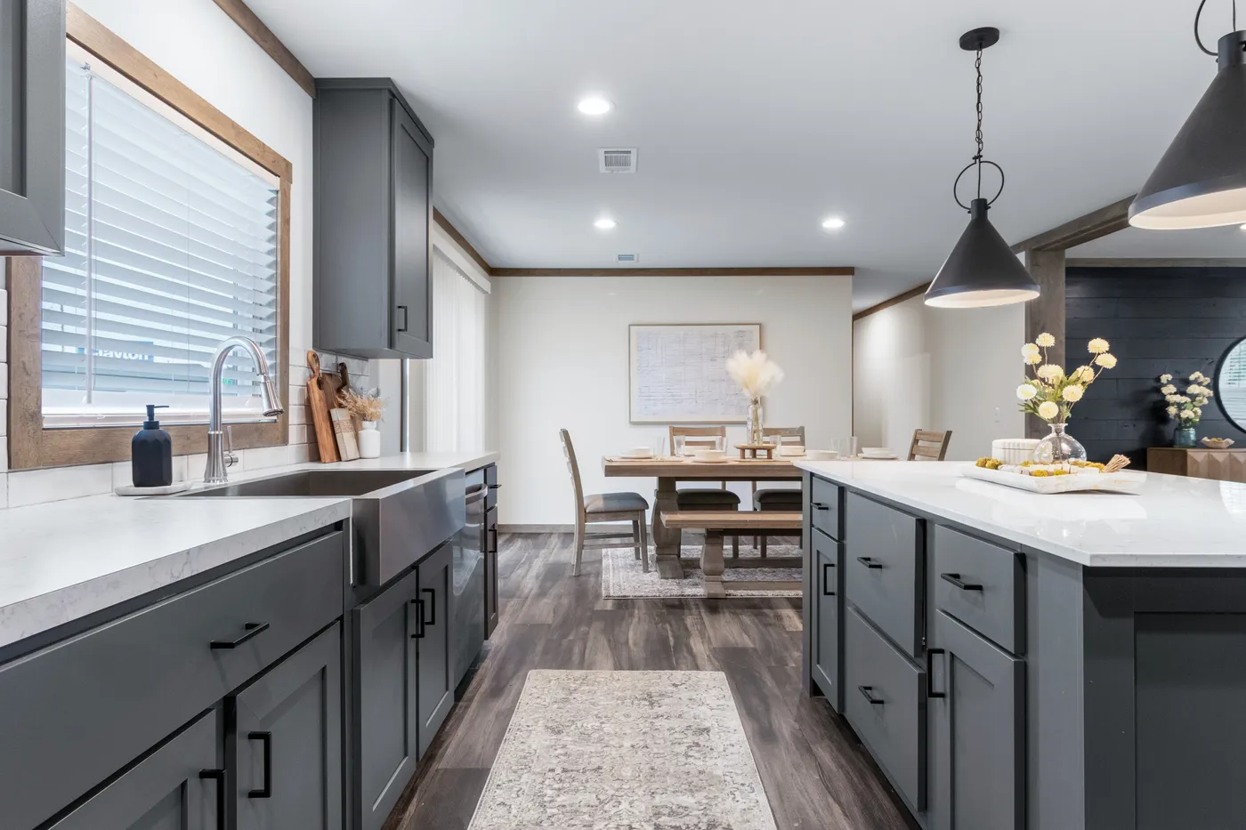 The EVERETT ELITE Kitchen. This Manufactured Mobile Home features 4 bedrooms and 3 baths.