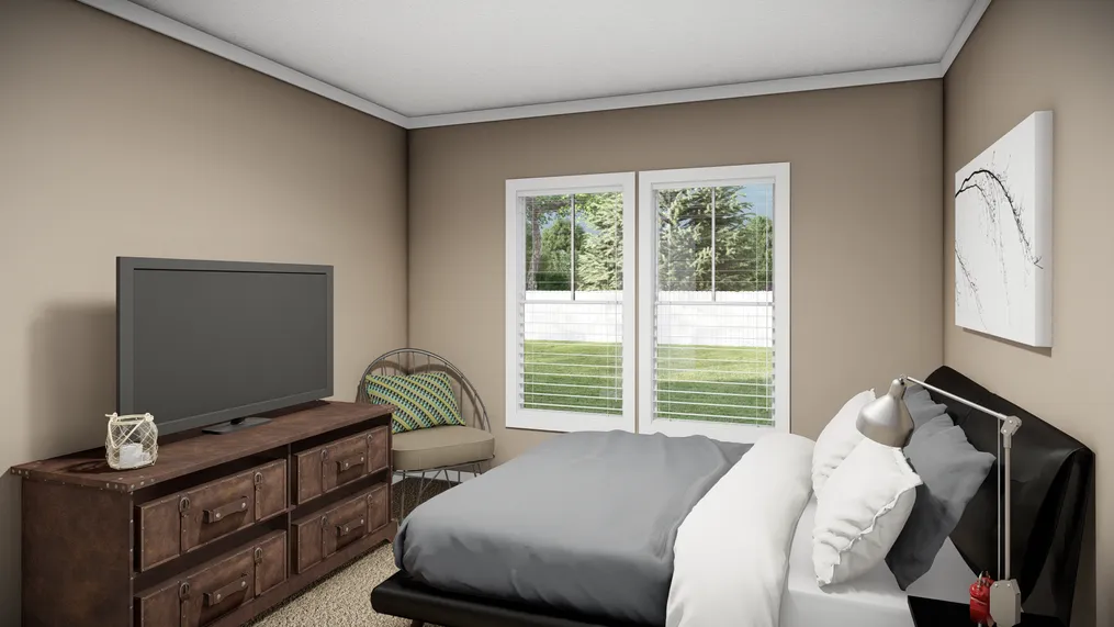 The THE LLOYD II Bedroom. This Manufactured Mobile Home features 3 bedrooms and 2 baths.