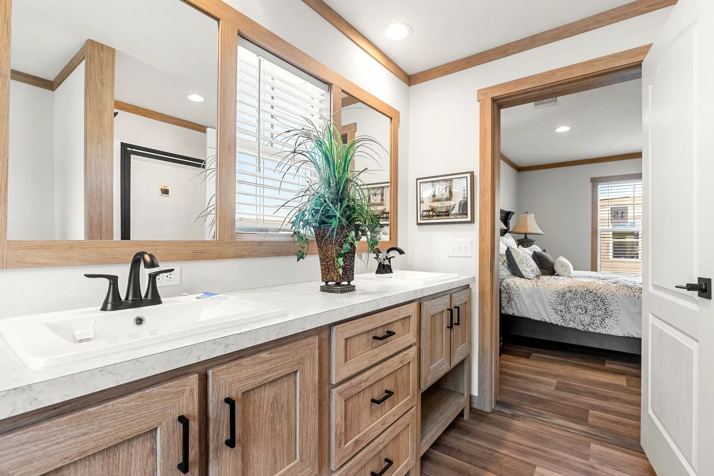 The LIZZIE Primary Bathroom. This Manufactured Mobile Home features 3 bedrooms and 2 baths.