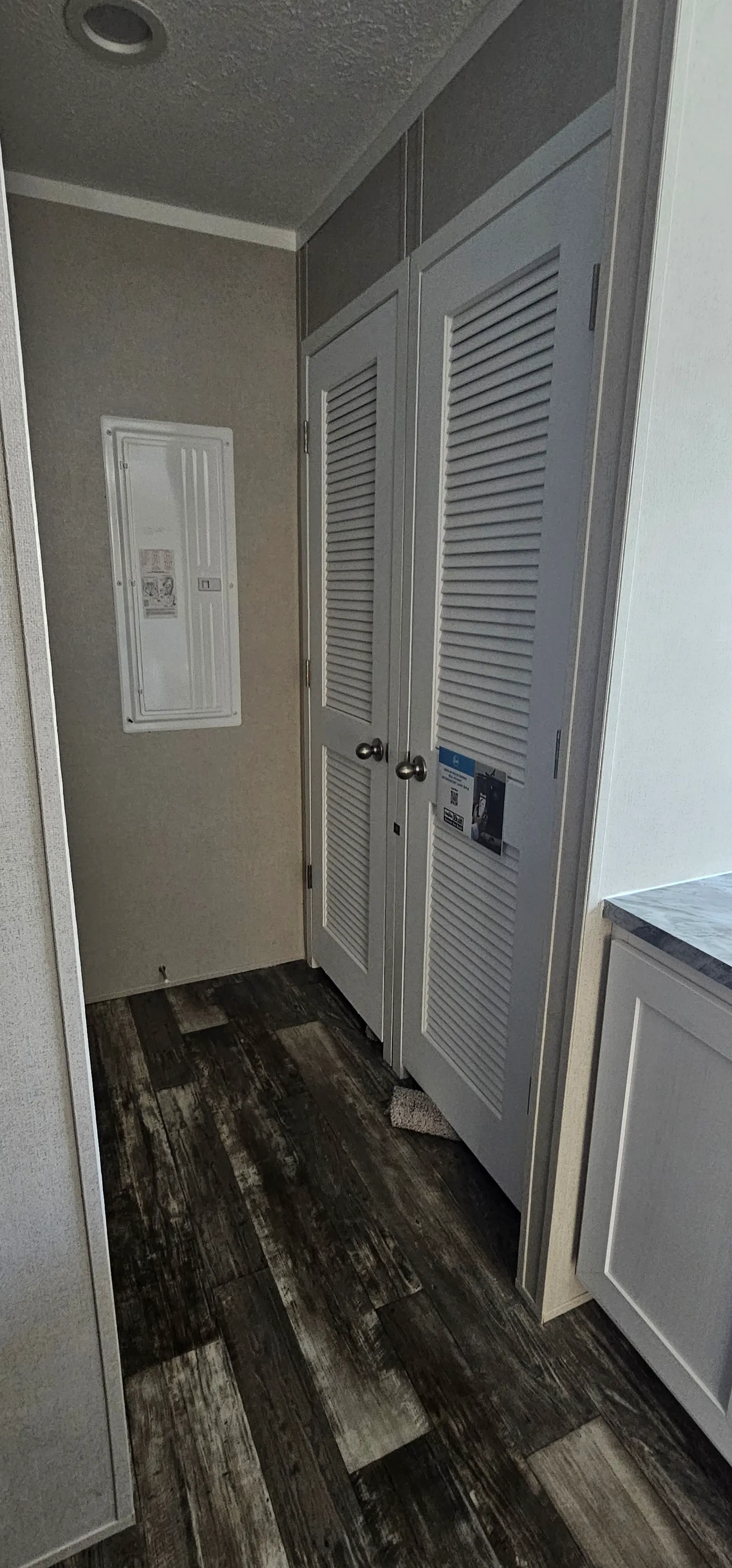 The ONYX 48 Utility Room. This Manufactured Mobile Home features 2 bedrooms and 1 bath.