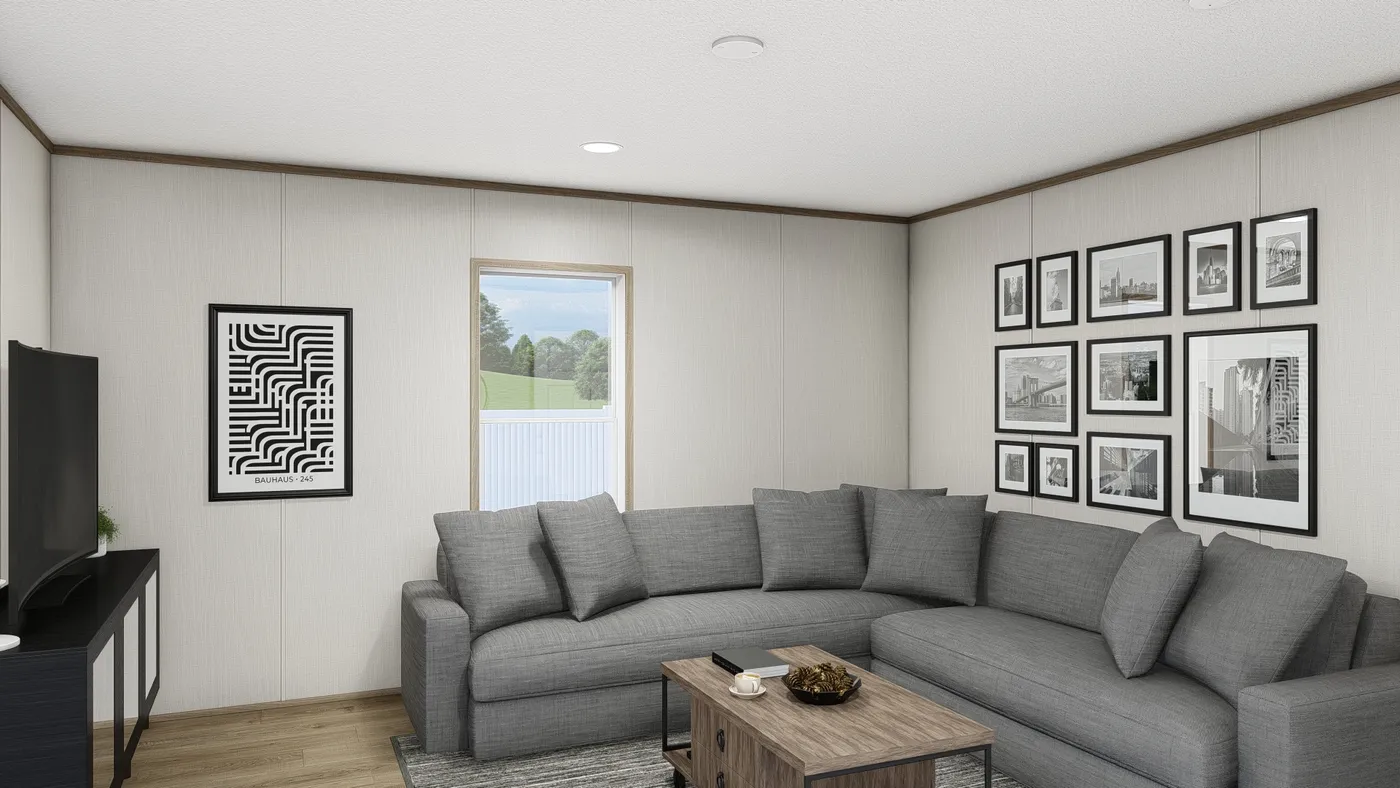 The NORTHSTAR  16X76 Living Room. This Manufactured Mobile Home features 3 bedrooms and 2 baths.