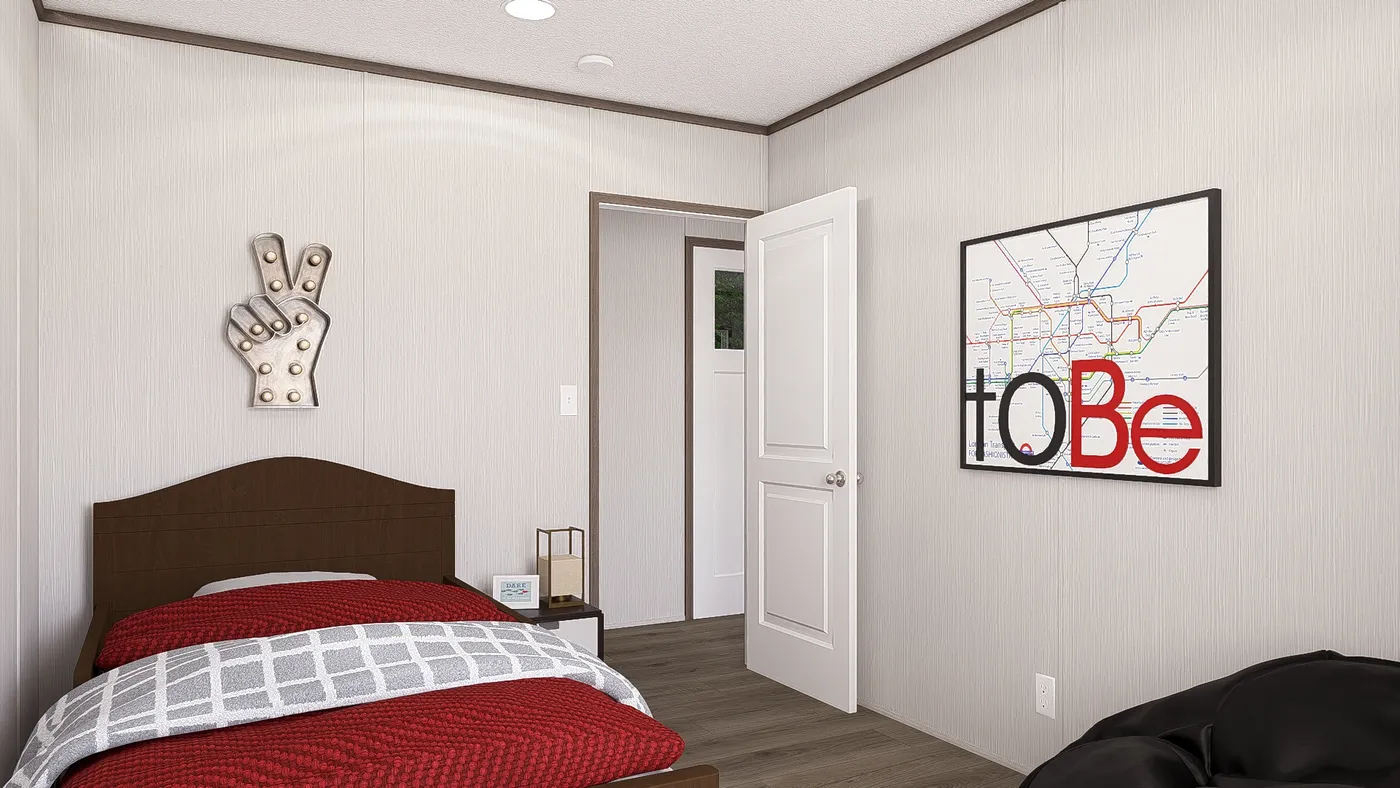 The LEGEND ANNIVERSARY 16X76 Bedroom. This Manufactured Mobile Home features 3 bedrooms and 2 baths.