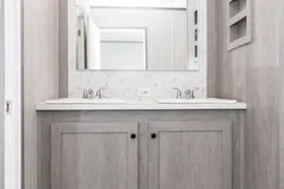 The BLAZER 76 P Primary Bathroom. This Manufactured Mobile Home features 3 bedrooms and 2 baths.