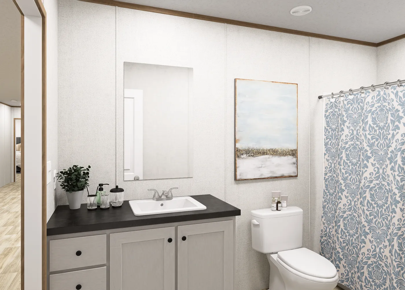 The HARBOR Guest Bathroom. This Manufactured Mobile Home features 3 bedrooms and 2 baths.
