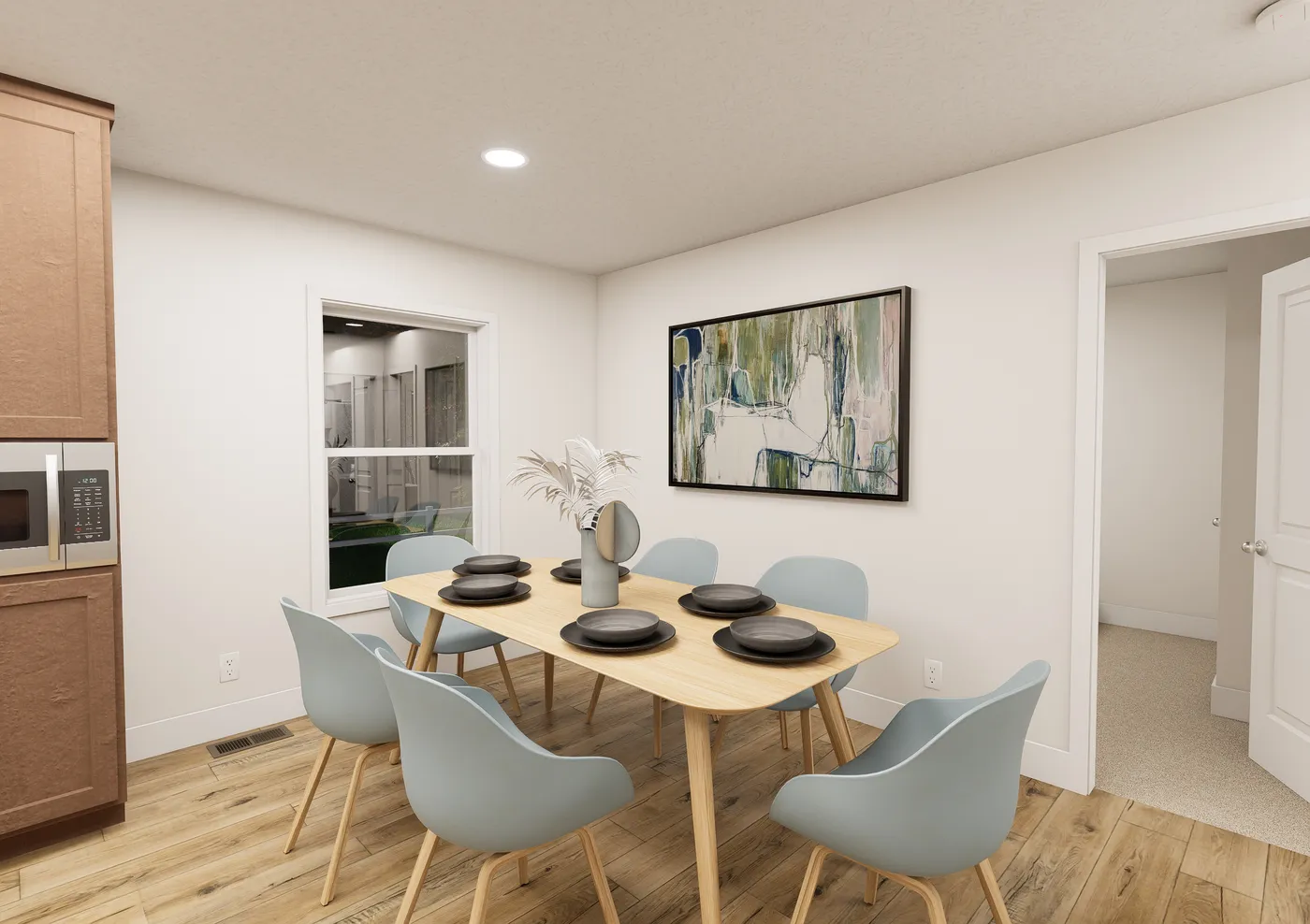The ANNIVERSARY 2848 Dining Room. This Manufactured Mobile Home features 3 bedrooms and 2 baths.