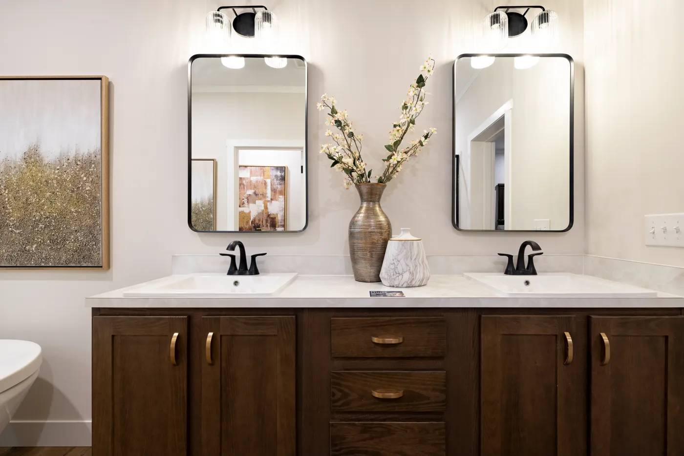 The SAVOR Primary Bathroom. This Manufactured Mobile Home features 3 bedrooms and 2 baths.