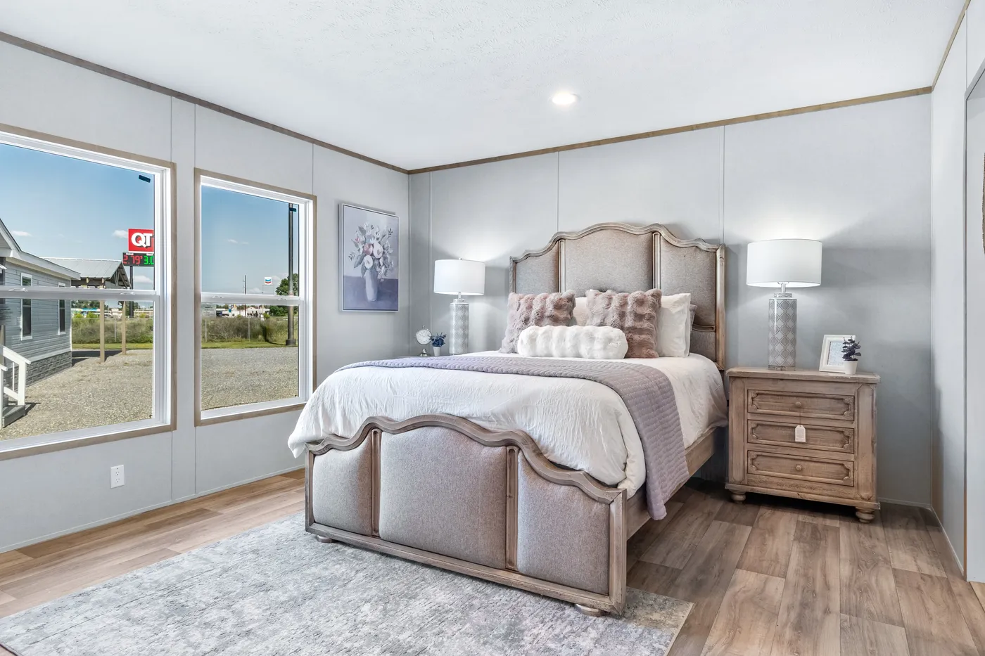 The ASPIRE Primary Bedroom. This Manufactured Mobile Home features 3 bedrooms and 2 baths.