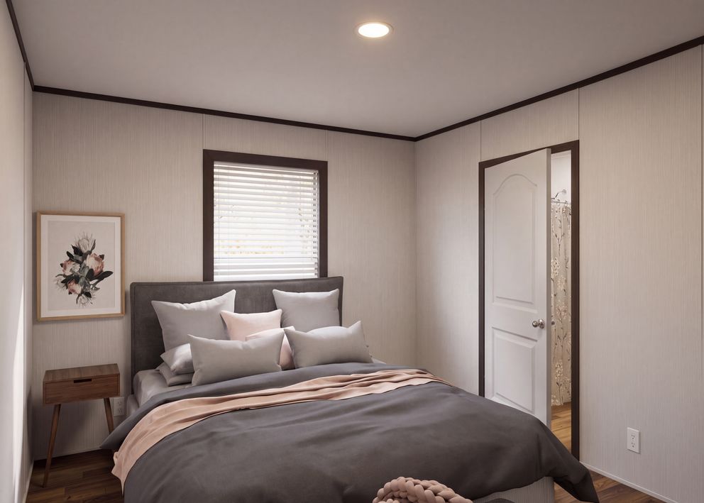 The THE FUSION 32H Bedroom. This Manufactured Mobile Home features 5 bedrooms and 3 baths.