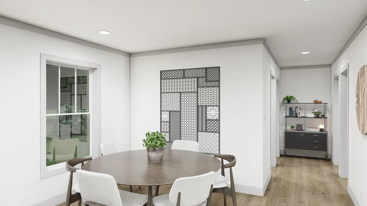 The WONDERFUL WORLD Dining Room. This Manufactured Mobile Home features 3 bedrooms and 2 baths.