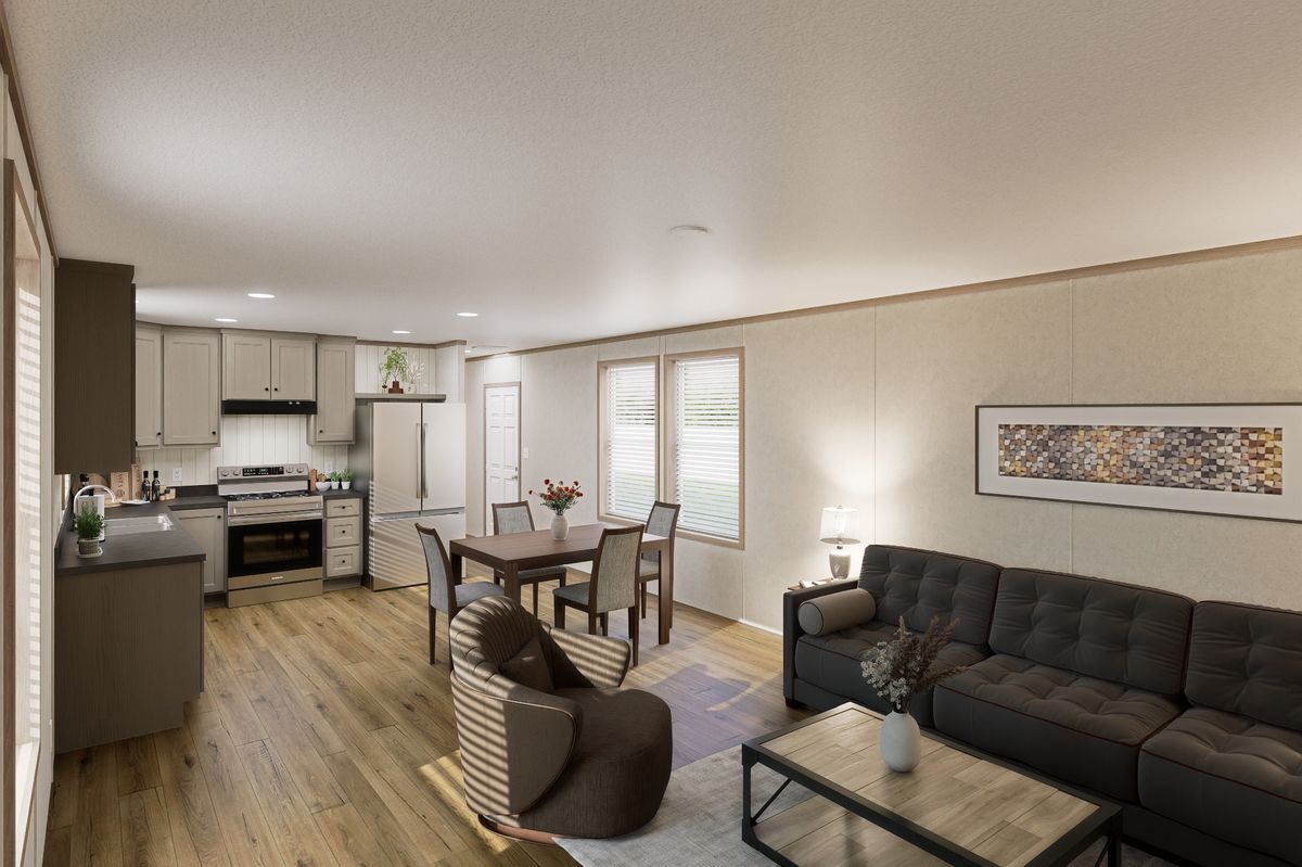 The 7616-CC01 CORNERSTONE 76 Foyer. This Manufactured Mobile Home features 3 bedrooms and 2 baths.